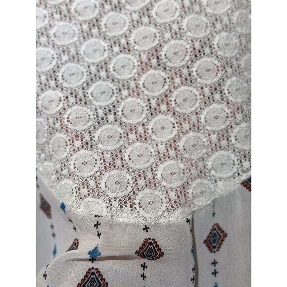 Figueroa & Flower 2X Sheer Boho Peasant Top Lace Trim Bell Sleeves - Picture 6 of 6